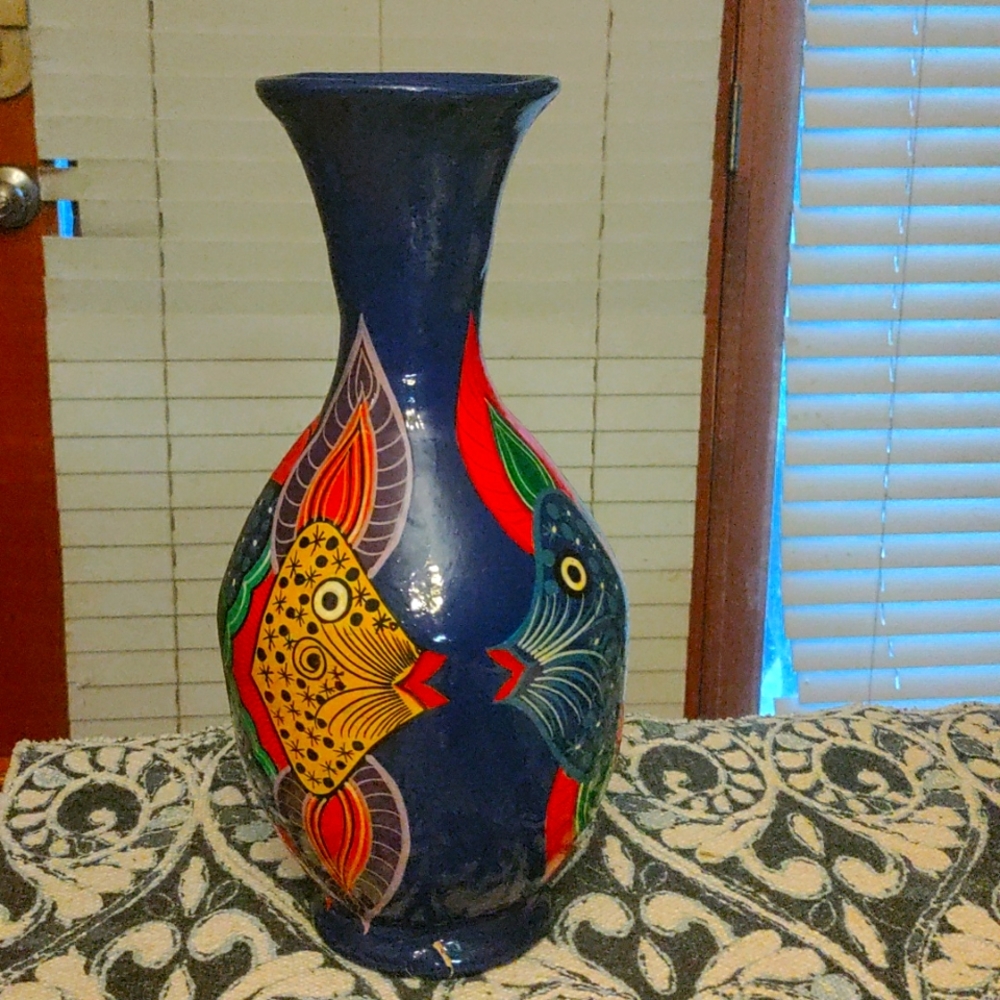 Folkario Mexico - Mexican Folk Art Vase (Paper Mache??)